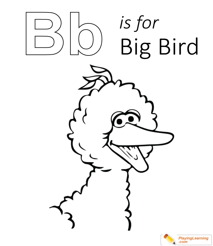 B Is For Big Bird Coloring Page  for kids