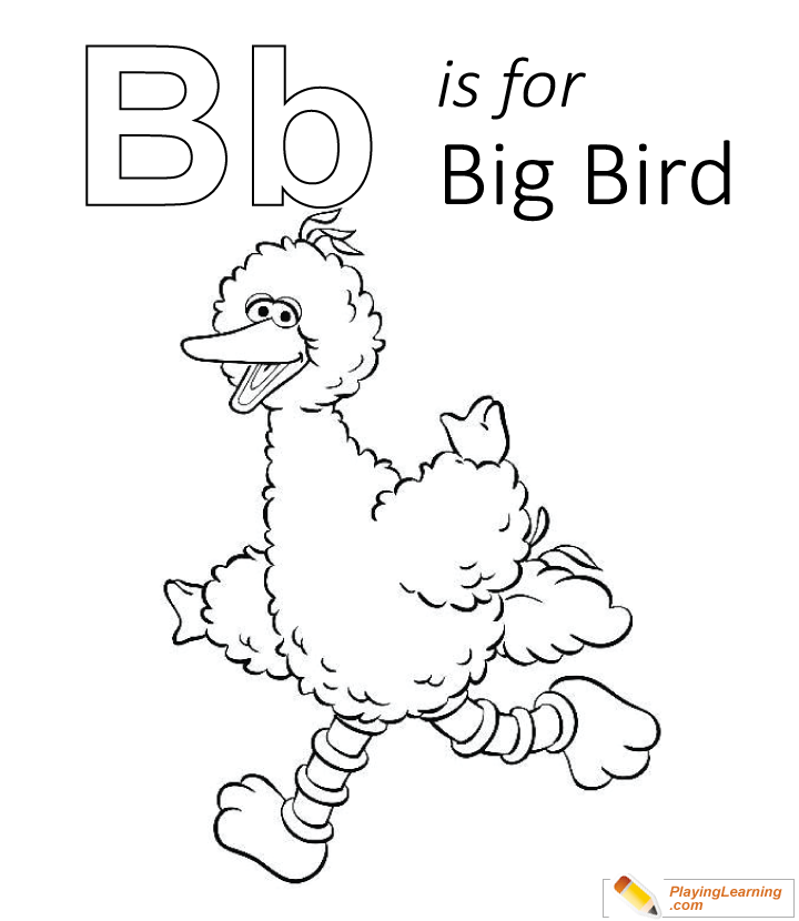 B Is For Big Bird Coloring Page 02 | Free B Is For Big Bird Coloring Page