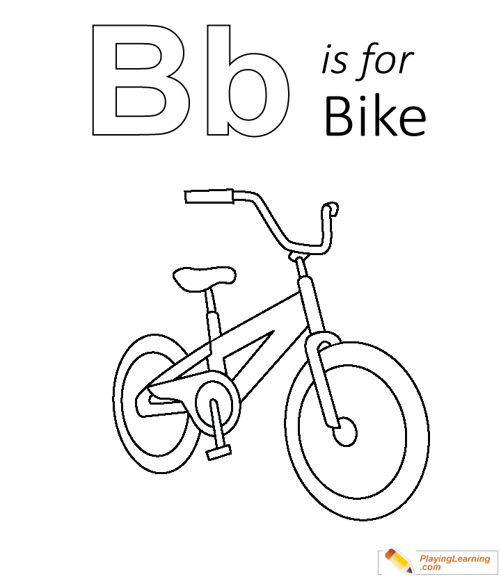 B Is For Bike Coloring Page  for kids