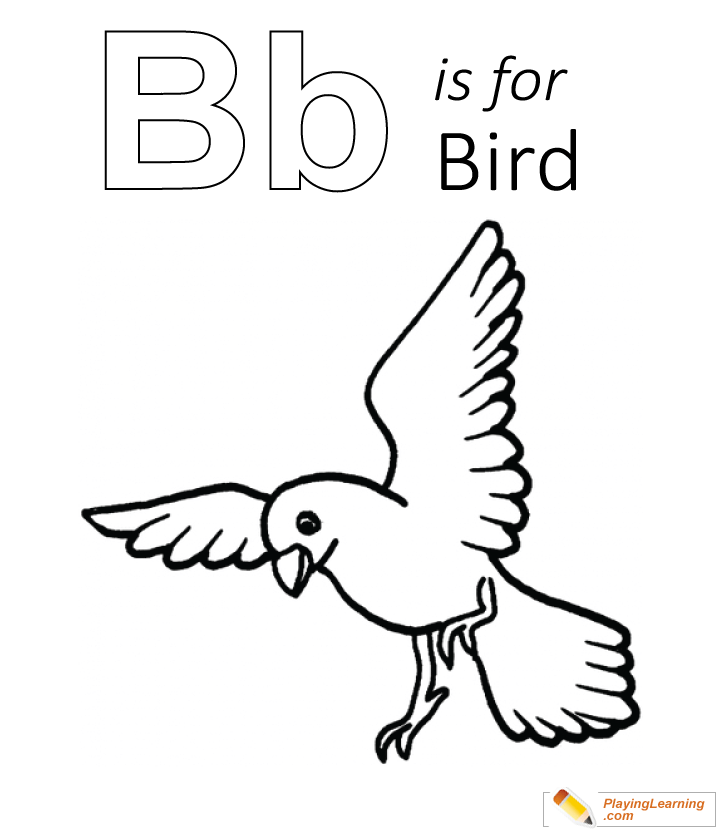 B Is For Bird Coloring Page  for kids