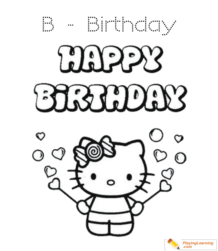 B Is For Birthday Coloring Page  for kids