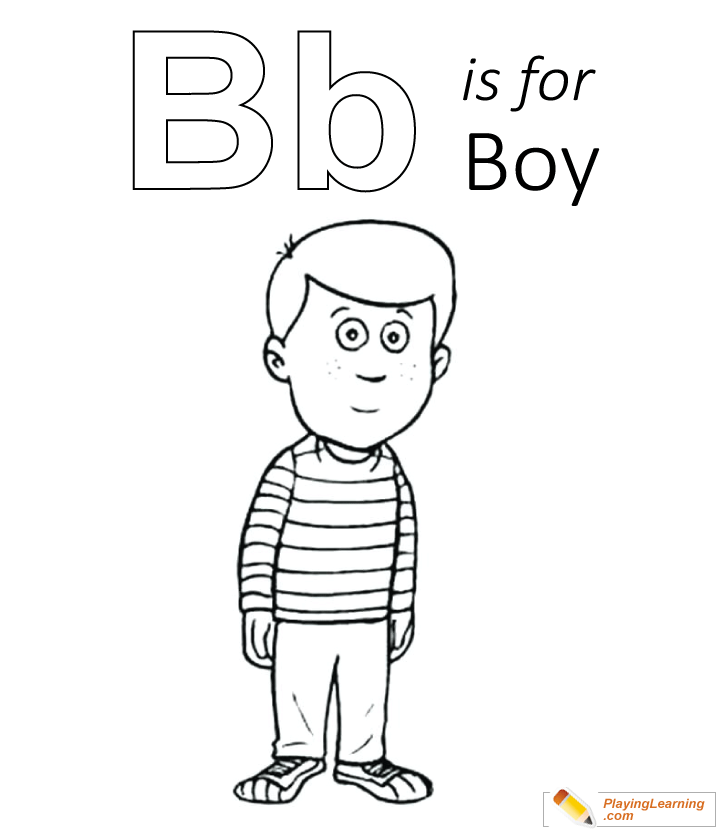 B Is For Boy Coloring Page  for kids