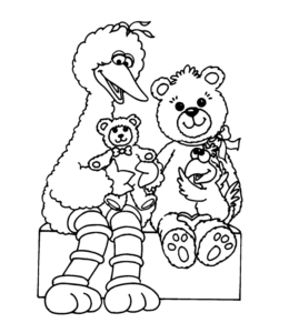 Big Bird and Bear Coloring Page for kids