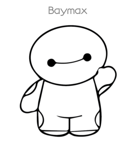 Big Hero 6  Cute Baymax Coloring Page for kids