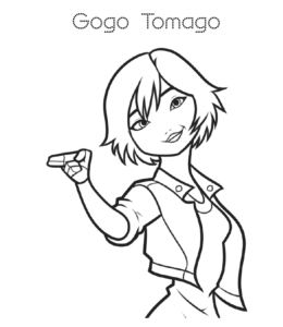 Big Hero 6 Gogo Tomago Coloring Page for kids
