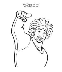 Big Hero 6  Wasabi Coloring Page for kids