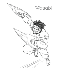 Big Hero 6  Wasabi with Plasma Blades Coloring Page for kids