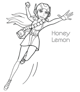 Big Hero 6  Honey Lemon in Action Coloring Page for kids