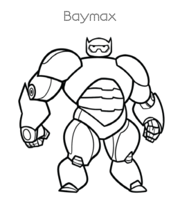 Big Hero 6  Baymax in Battle Suit Coloring Page for kids
