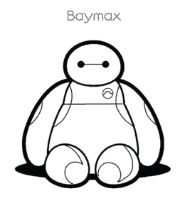 Big Hero 6  Baymax Sitting Coloring Page for kids