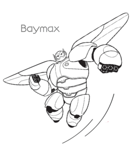 Big Hero 6 Baymax in Battle Suit Coloring Page for kids