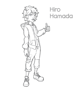 Big Hero 6 Hiro Hamada Coloring Page for kids