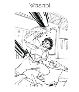 Big Hero 6 Wasabi in Action Coloring Page for kids