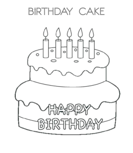 month birthday cake coloring pages