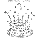 Birthday cake coloring sheet
