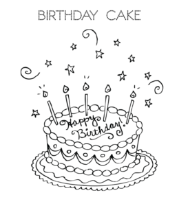 month birthday cake coloring pages