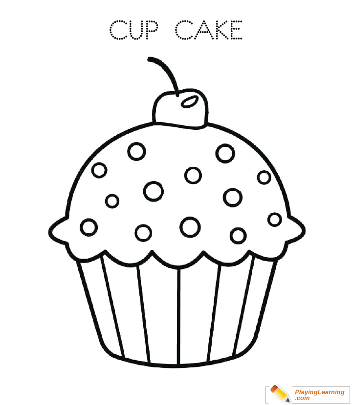 Birthday Cake Coloring Page 04 | Free Birthday Cake Coloring Page
