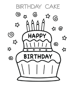 7700 Top Colouring Pages Birthday Cakes Pictures