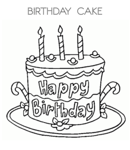 Birthday cake coloring page 9 for kids
