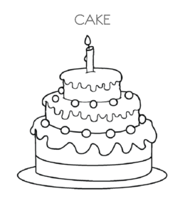 Birthday cake coloring page 11 for kids