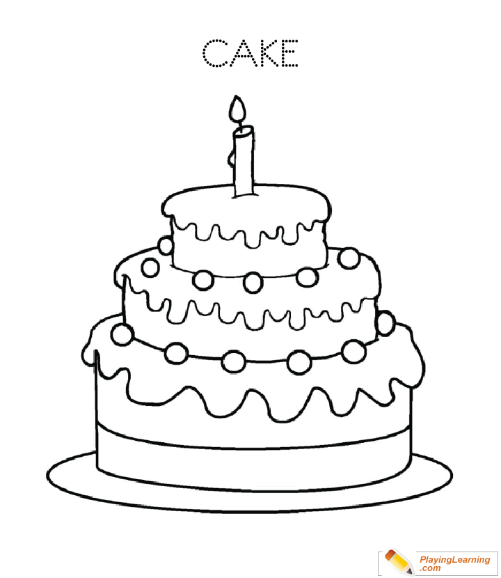 Birthday Cake Coloring Page 11 | Free Birthday Cake Coloring Page