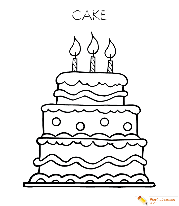 Birthday Cake Coloring Page 14 | Free Birthday Cake ...