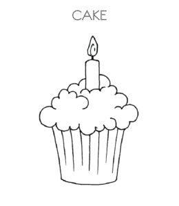 Birthday cake coloring page 15 for kids