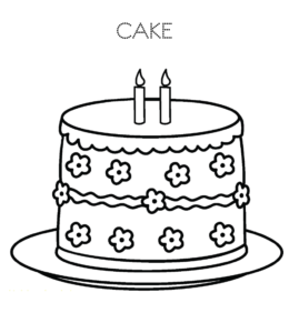 Cake And Birthday Cake Coloring Pages Playing Learning