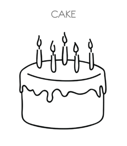 Birthday cake coloring page 20 for kids