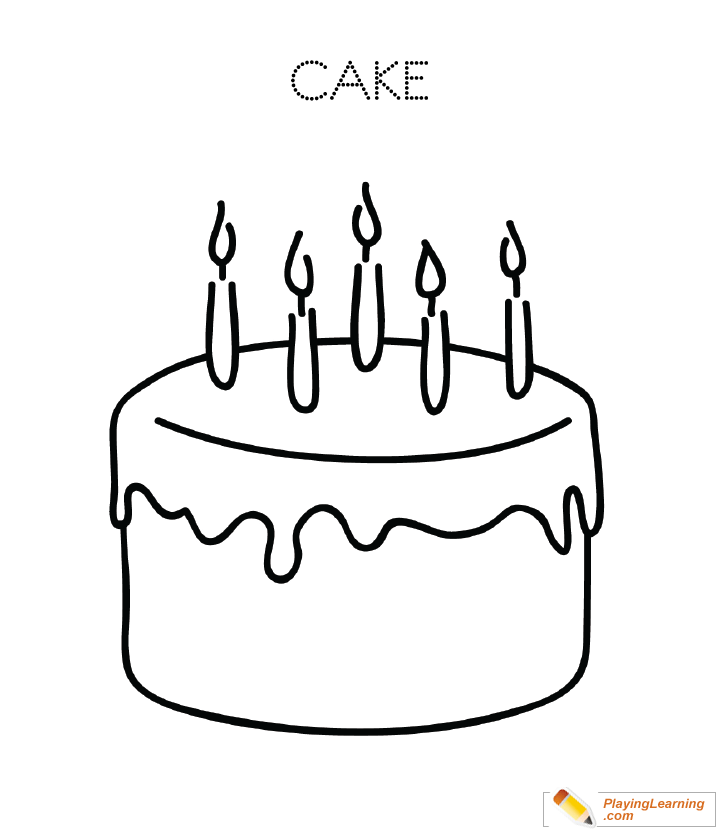 Easy Cartoon Cake Coloring Page | Easy Drawing Guides