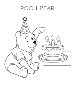 Birthday cake coloring page 21 for kids