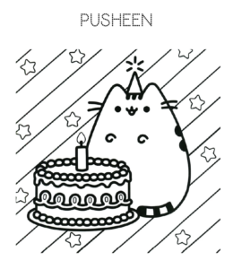 Birthday cake coloring page 22 for kids