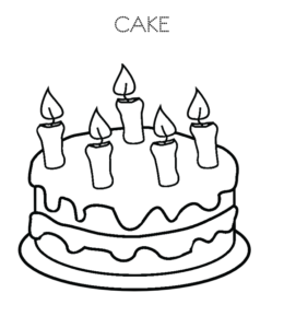 Birthday cake coloring page 25 for kids