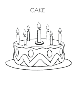 Birthday cake coloring page 26 for kids