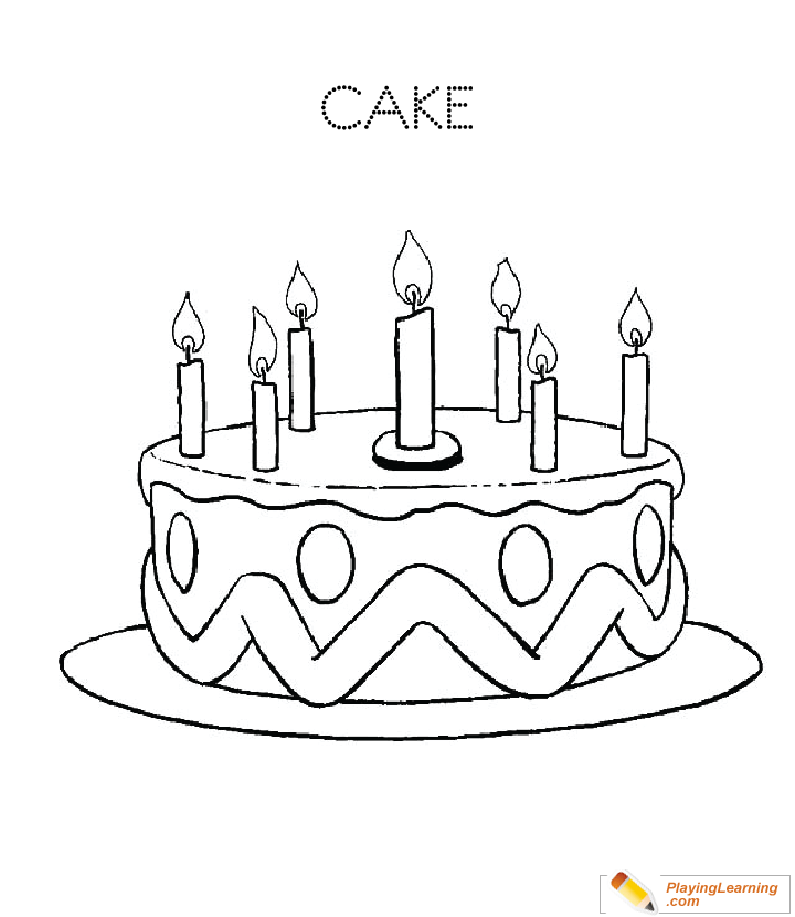 Birthday Cake Coloring Page 26 | Free Birthday Cake Coloring Page