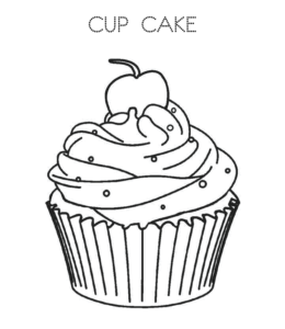 Birthday cake coloring page 28 for kids