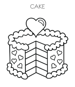 Birthday cake coloring page 29 for kids