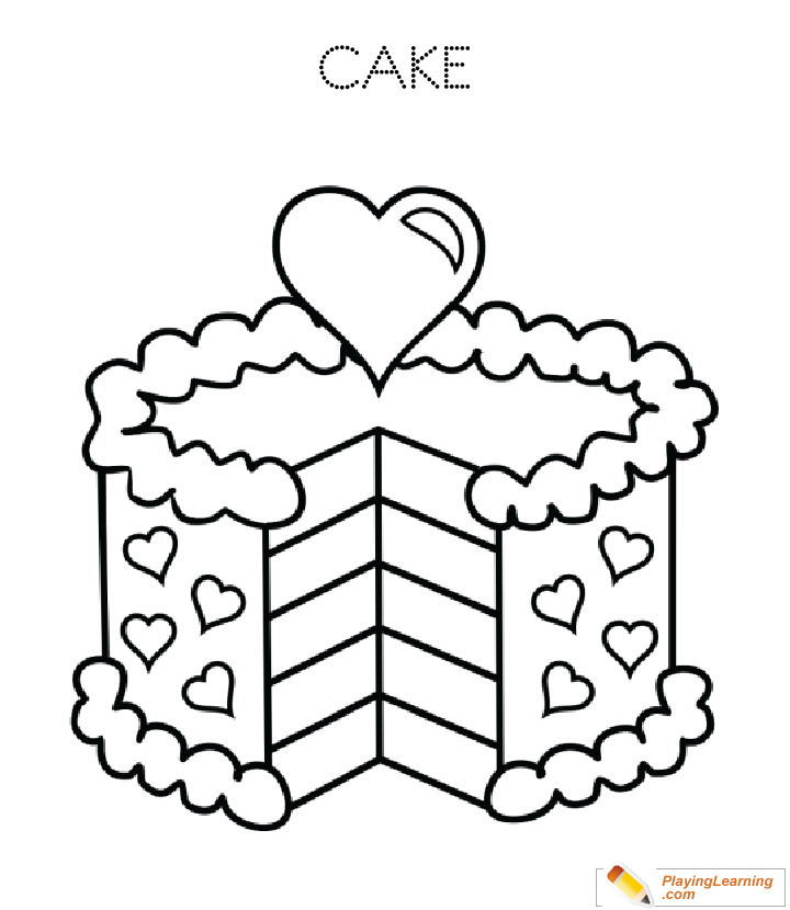 Simple Birthday Cake Coloring Page