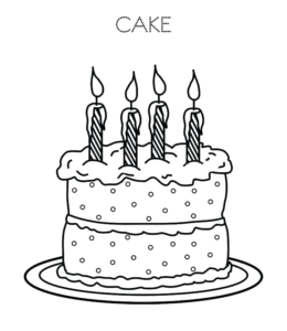 Birthday cake coloring page 30 for kids