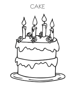 Birthday cake coloring page 31 for kids