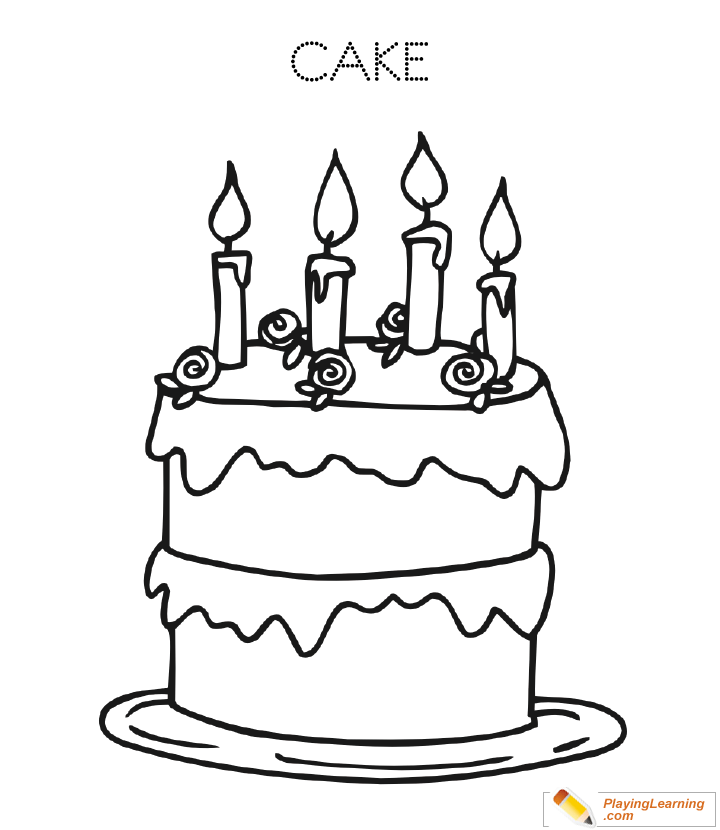 Birthday Cake Coloring Page 31 | Free Birthday Cake Coloring Page