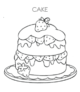 Birthday cake coloring page 36 for kids