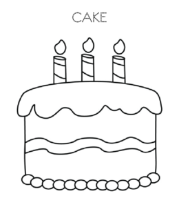 Birthday cake coloring page 37 for kids
