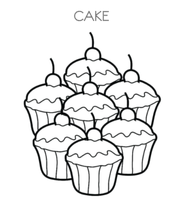 Birthday cake coloring page 38 for kids