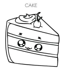 Birthday cake coloring page 40 for kids
