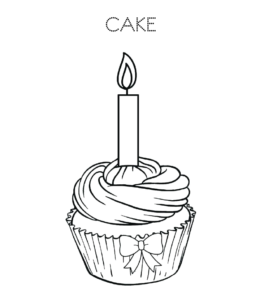 Birthday cake coloring page 42 for kids