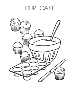 Birthday cake coloring page 43 for kids