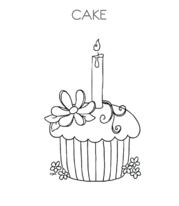 Birthday cake coloring page 47 for kids