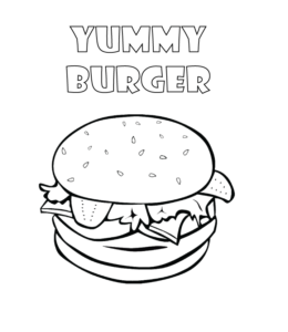Burger coloring page for kids