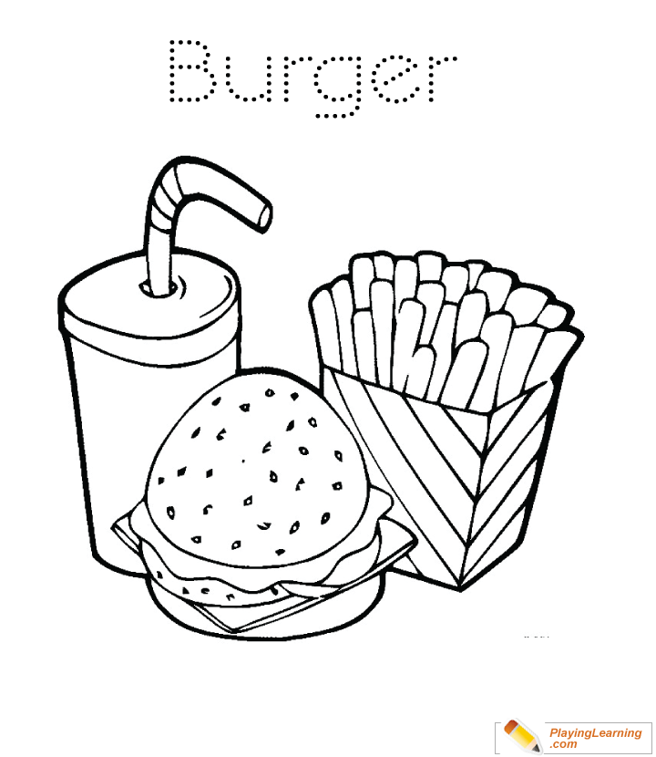 Burger Coloring Page  for kids